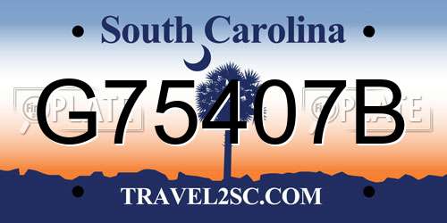 G75407B South Carolina License Plate