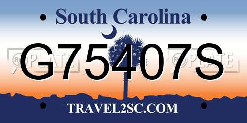 G75407S South Carolina License Plate