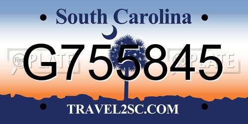 G755845 South Carolina License Plate