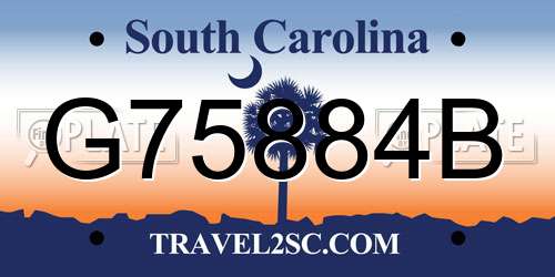 G75884B South Carolina License Plate