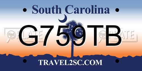 G759TB South Carolina License Plate