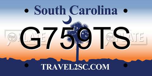 G759TS South Carolina License Plate