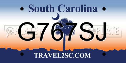 G767SJ South Carolina License Plate