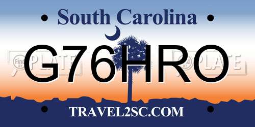G76HRO South Carolina License Plate