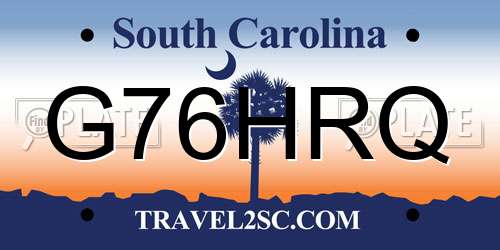 G76HRQ South Carolina License Plate