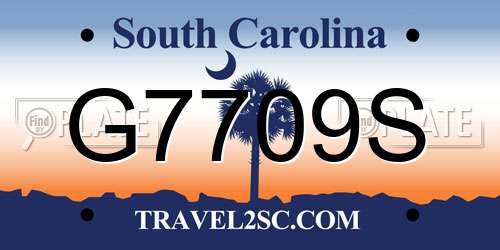 G7709S South Carolina License Plate
