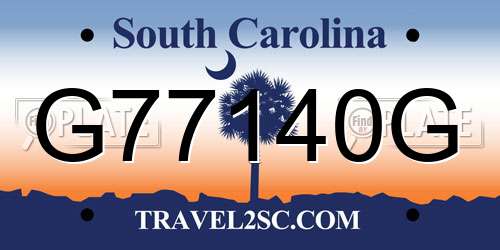 G77140G South Carolina License Plate