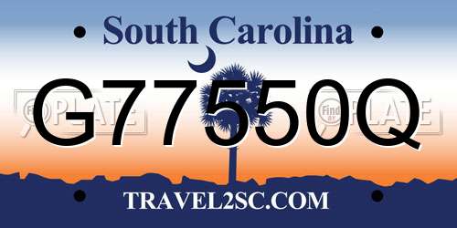 G77550Q South Carolina License Plate