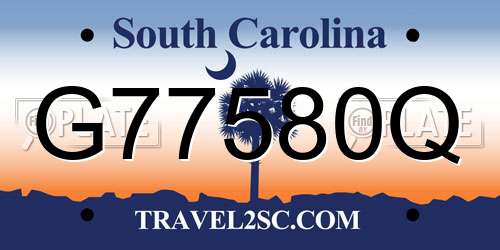 G77580Q South Carolina License Plate