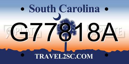 G77818A South Carolina License Plate