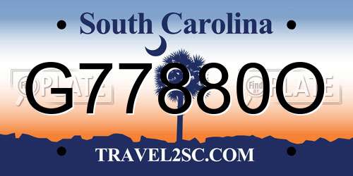 G77880O South Carolina License Plate