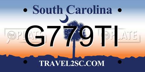 G779TI South Carolina License Plate