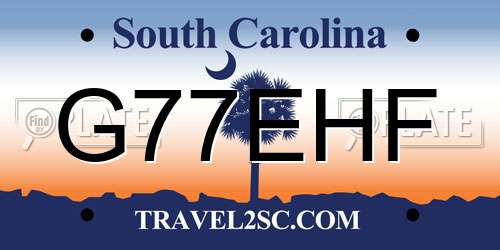 G77EHF South Carolina License Plate
