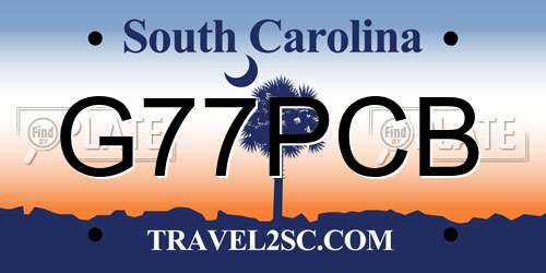G77PCB South Carolina License Plate