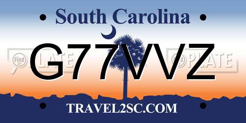 G77VVZ South Carolina License Plate