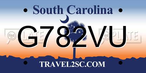 G782VU South Carolina License Plate