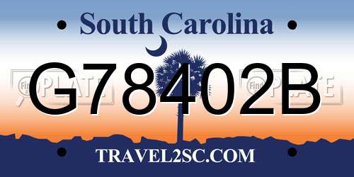 G78402B South Carolina License Plate