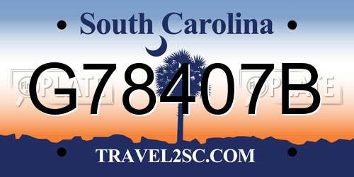 G78407B South Carolina License Plate