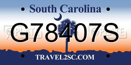 G78407S South Carolina License Plate