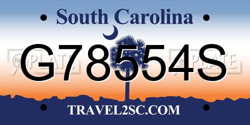 G78554S South Carolina License Plate