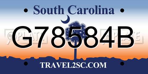 G78584B South Carolina License Plate
