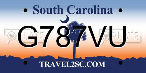 G787VU South Carolina License Plate