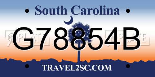 G78854B South Carolina License Plate