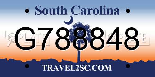 G788848 South Carolina License Plate