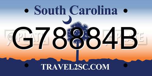 G78884B South Carolina License Plate