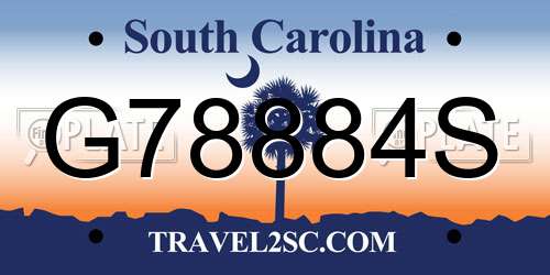 G78884S South Carolina License Plate