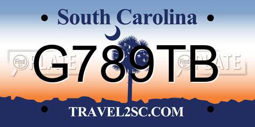 G789TB South Carolina License Plate