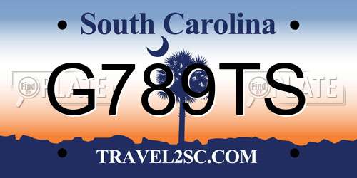 G789TS South Carolina License Plate