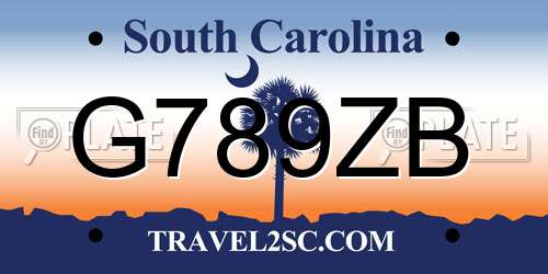 G789ZB South Carolina License Plate