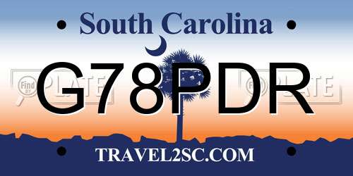 G78PDR South Carolina License Plate
