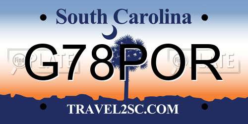 G78POR South Carolina License Plate