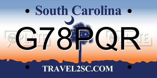 G78PQR South Carolina License Plate