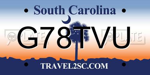G78TVU South Carolina License Plate
