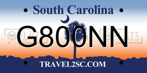 G800NN South Carolina License Plate