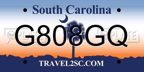 G808GQ South Carolina License Plate