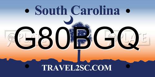 G80BGQ South Carolina License Plate