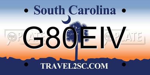 G80EIV South Carolina License Plate