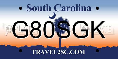 G80SGK South Carolina License Plate