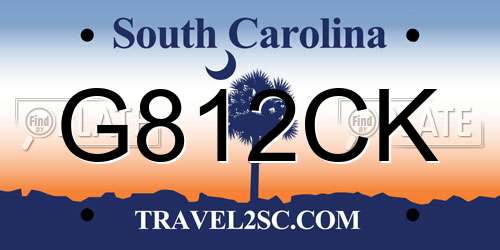 G812CK South Carolina License Plate