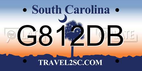 G812DB South Carolina License Plate