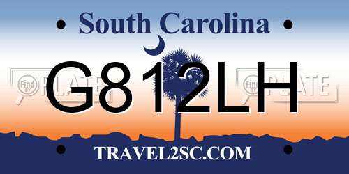 G812LH South Carolina License Plate