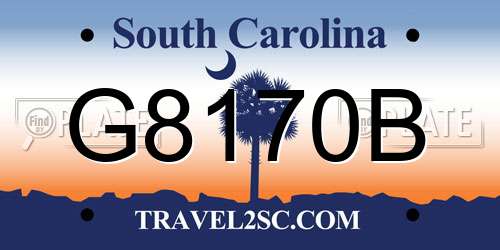 G8170B South Carolina License Plate