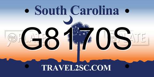 G8170S South Carolina License Plate