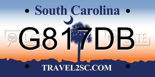 G817DB South Carolina License Plate