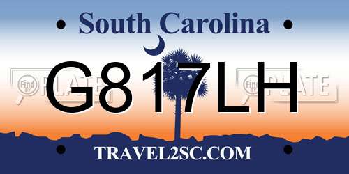 G817LH South Carolina License Plate