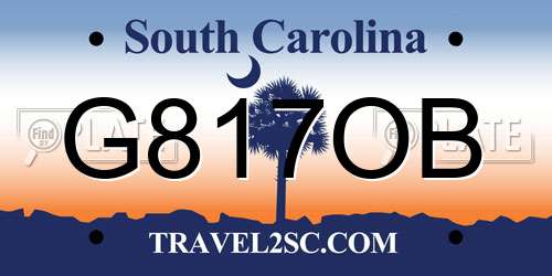 G817OB South Carolina License Plate